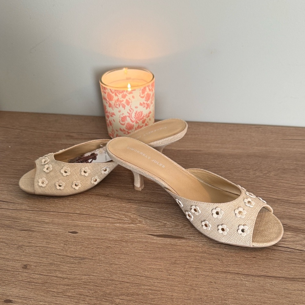 Sincerely Jules Floral Embellished Mules, 8.5, NWT - Picture 5 of 8